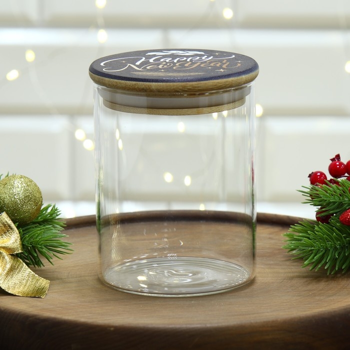 Новый год. Банка для хранения &laquo;Happy New Year. Время чудес&raquo;, 450 мл