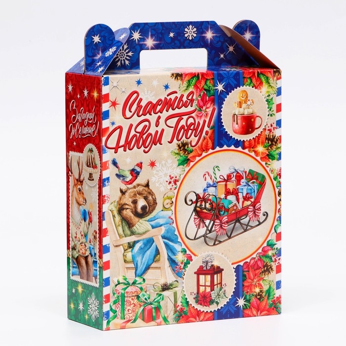 Новый год. Подарочная коробка новогодняя В гостях у сказки 17 х 7 х 25,5 см. Новый год. Подарочная коробка новогодняя В гостях у сказки 17 х 7 х 25,5 см.