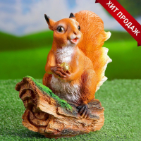 Садовая фигура "Белочка с орешком на пне" 25х12х23см Садовая фигура "Белочка с орешком на пне" 25х12х23см