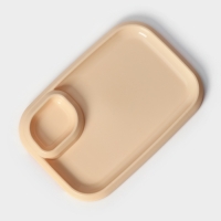 Блюдо для шашлыка с соусницей 30,3&times;21&times;2,5 см, цвет бежевый