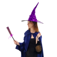 Карнавальный набор &laquo;Магия&raquo;, шляпа фиолетовая, метла, мешок