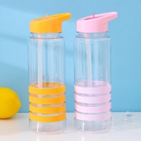 Бутылка с трубочкой Доляна &laquo;Спорт&raquo;, 700 мл, 23,5&times;7,5&times;8,5 см, цвет МИКС