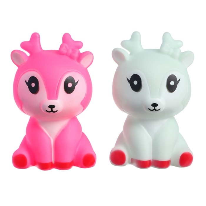 Набор резиновых игрушек для ванны &laquo;Оленята&raquo;, 2 шт, цвет МИКС, Крошка Я
