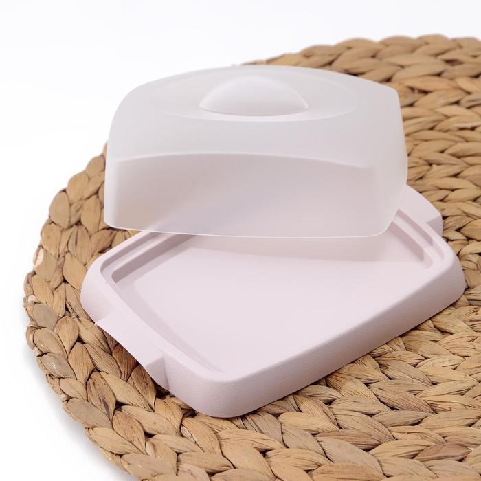 Маслёнка &laquo;Таира&raquo;, пластиковая, 16,5&times;12 см, цвет розовый