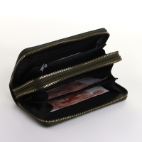 Кошелёк женский на молниях, цвет зелёный Кошелёк женский на молниях, цвет зелёный