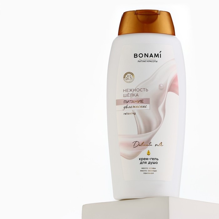 Гель для душа женский с пантенолом, 750 мл, аромат нежности шёлка, BONAMI Гель для душа женский с пантенолом, 750 мл, аромат нежности шёлка, BONAMI