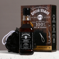 Подарочный набор косметики «Крутой мужик», гель для душа во флаконе виски 250 мл и мочалка для тела, Новый Год Подарочный набор косметики «Крутой мужик», гель для душа во флаконе виски 250 мл и мочалка для тела, Новый Год