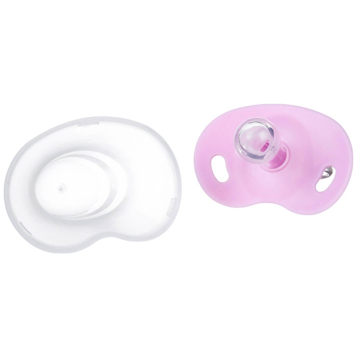 Соска - пустышка силиконовая классическая, от 3 мес., с колпачком, цвет розовый