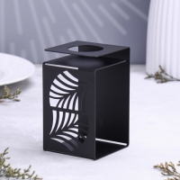 Подсвечник большой "Пальмовый лист" 7х7х11,5 см, чёрный