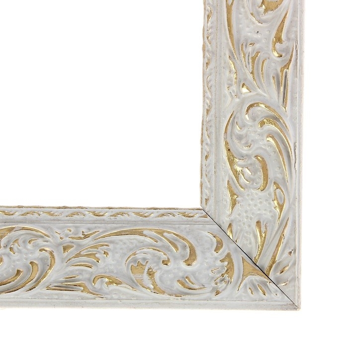 Рама для картин (зеркал) 18 х 24 х 4 см, дерево Рама для картин (зеркал) 18 х 24 х 4 см, дерево "Версаль", бело-золотая
