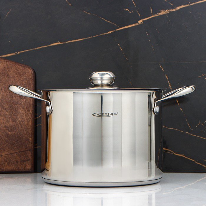 Кастрюля &laquo;Титан&raquo;, 6,4 л, d=22 см, h=17 см, капсульное дно, металлическая крышка, индукция,