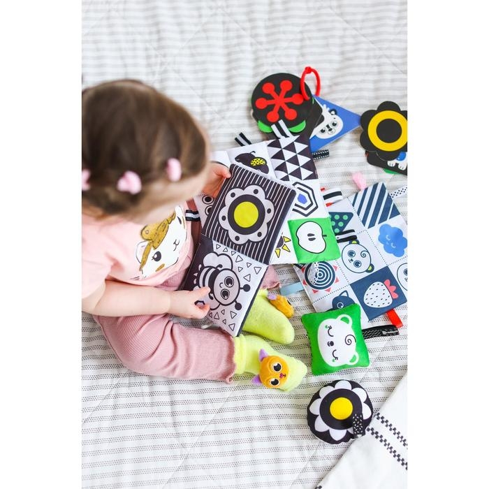 Развивающая игрушка по методике Г. Домана карточки на кольце &laquo;Зверята&raquo;, 5 шт., Крошка Я