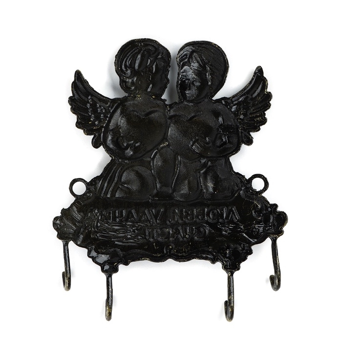 Ключница настенная &laquo;Любви, удачи, счастья&raquo;, ангелы, 10.2 х 10.7 см