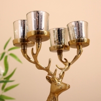 Подсвечник на 4 свечи "Олень" алюминий 18х20х35 см Подсвечник на 4 свечи "Олень" алюминий 18х20х35 см