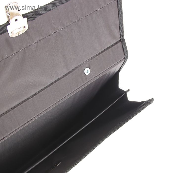 Портфель деловой 350 х 260 х 100 мм, текстильный, 2 отделения, Портфель деловой 350 х 260 х 100 мм, текстильный, 2 отделения, "Приморск" чёрный, 1С111