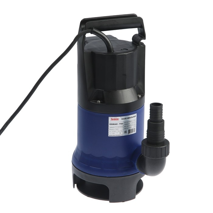 Насос фекальный JEMIX GSMAX-750, 750 Вт, напор 8 м, 208 л/мин, диаметр частиц 35 мм Насос фекальный JEMIX GSMAX-750, 750 Вт, напор 8 м, 208 л/мин, диаметр частиц 35 мм