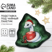 Подставка под чайный пакетик Дорого внимание &laquo;Змейка&raquo;, 8,7 х 8,5 см, стекло