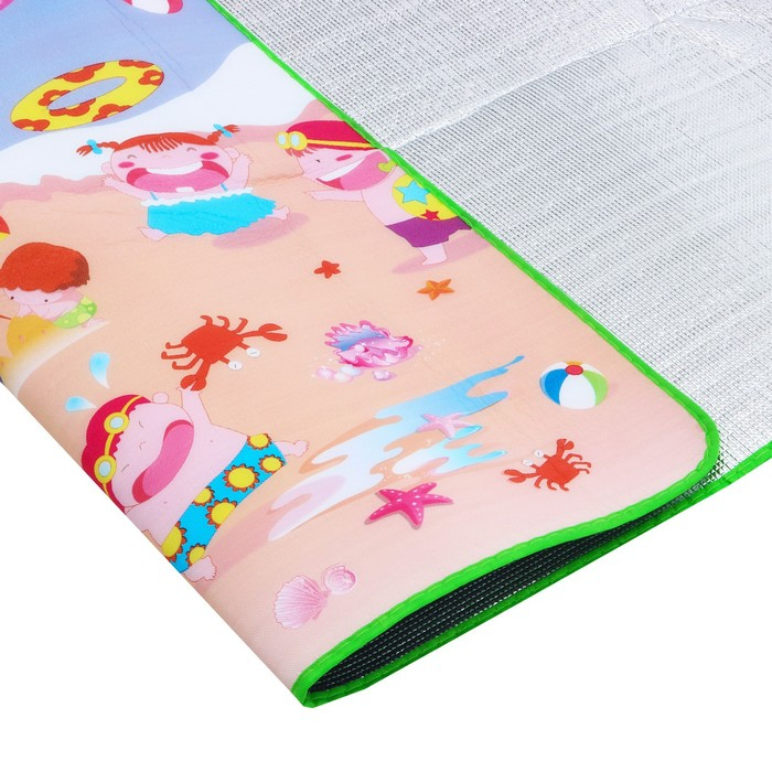 Игровой коврик для детей на фольгированной основе &laquo;Море и пляж&raquo;, размер 180х150x0,5 см, Крошка Я