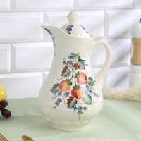 Кувшин «Клубничка», с крышкой, 2 л, 10×27 см, 1 сорт, авт. Рогочая Н.В. Кувшин «Клубничка», с крышкой, 2 л, 10×27 см, 1 сорт, авт. Рогочая Н.В.