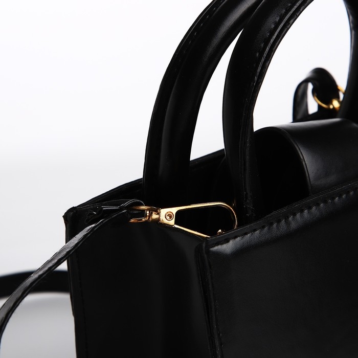 Сумка женская тоут на молнии, цвет чёрный Сумка женская тоут на молнии, цвет чёрный