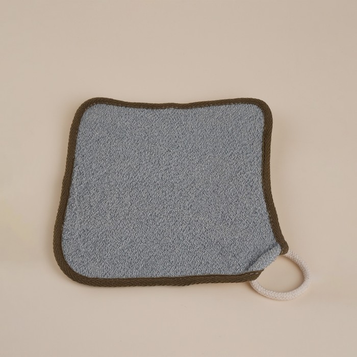 Мочалка массажная SL Home &laquo;Ортика&raquo;, бамбуковое волокно, 21&times;20,5 см, цвет серый
