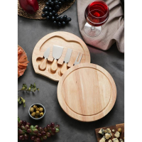 Набор для подачи сыра, доска из дуба 25&times;25&times;3,5 см, 4 ножа для сыра