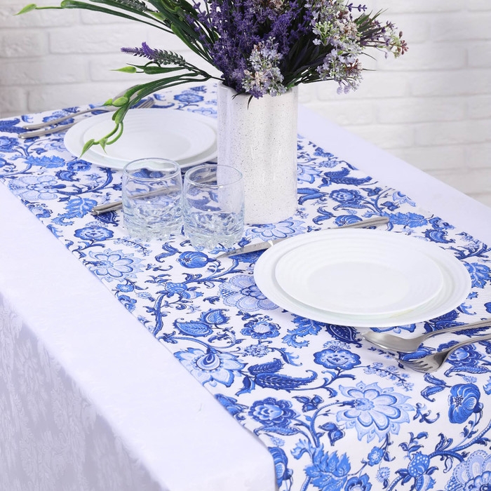 Скатерть - дорожка на стол Узор 40х150см, рогожка, хлопок 100%