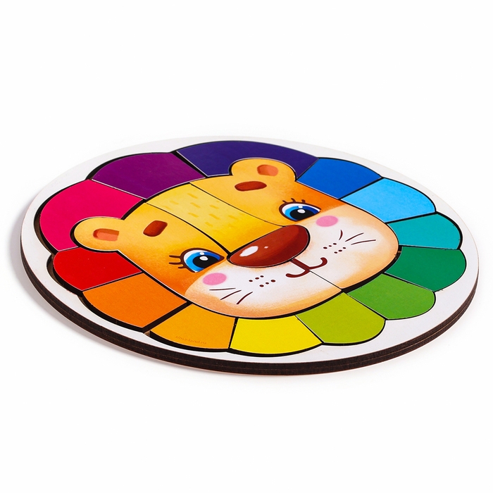 Головоломка деревянная для детей «Лев», изучаем цвета Головоломка деревянная для детей «Лев», изучаем цвета