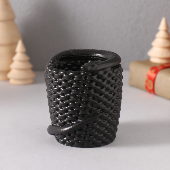 Предмет интерьера Предмет интерьера "Змея корзинка" 7*7*4 см черный