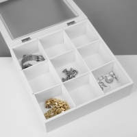 Подставка универсальная &laquo;Шкатулка дерево&raquo; 9 ячеек, 24&times;24&times;7 см, цвет белый