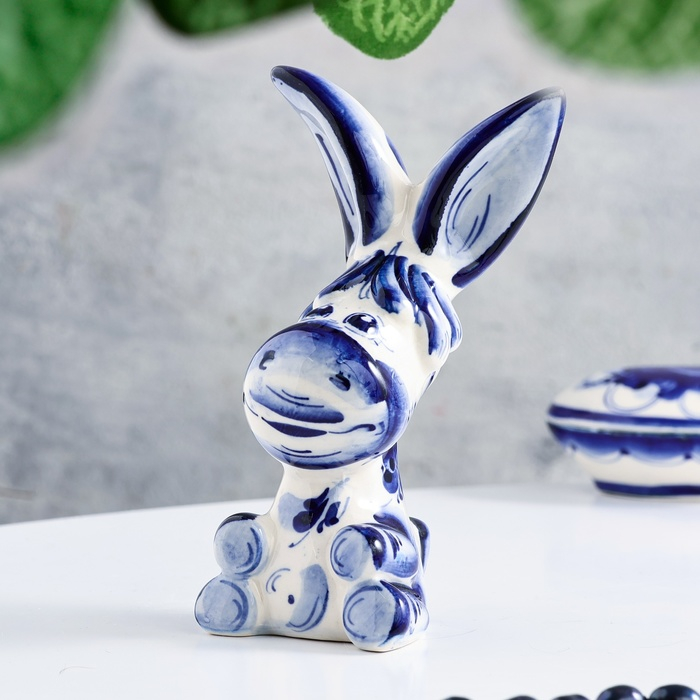 Сувенир &laquo;Осёл&raquo;, большой, 13 см, гжель