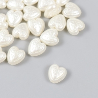 Бусины для творчества пластик "Жемчужные сердца с узорами" набор 30 шт 0,5х1,1х1,2 см Бусины для творчества пластик "Жемчужные сердца с узорами" набор 30 шт 0,5х1,1х1,2 см