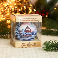 Ёлочный шар d-8 см "Зима на селе"