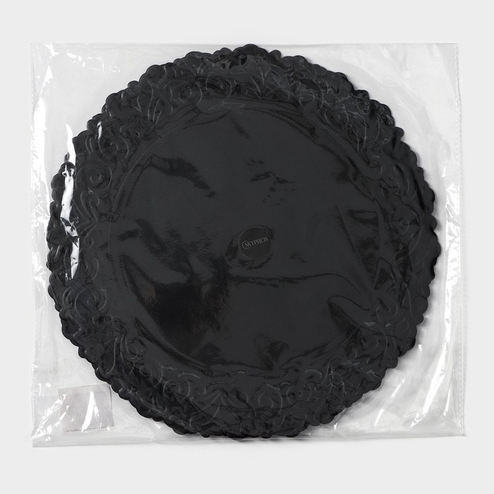 Набор салфеток сервировочных «Элоиза», d=37,5 см, 4 шт, цвет чёрный Набор салфеток сервировочных «Элоиза», d=37,5 см, 4 шт, цвет чёрный