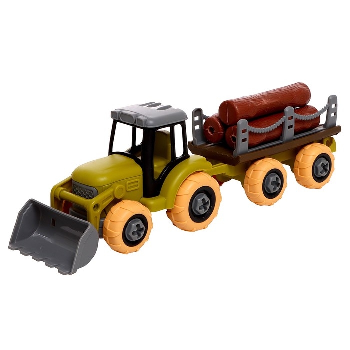 Конструктор винтовой &laquo;Трактор лесоперевозчик&raquo;, с отвёрткой