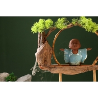 Сувенир дерево, фарфор "Маленький Будда в голубом" с подставкой для благовонии 35х35х9,5 см Сувенир дерево, фарфор "Маленький Будда в голубом" с подставкой для благовонии 35х35х9,5 см