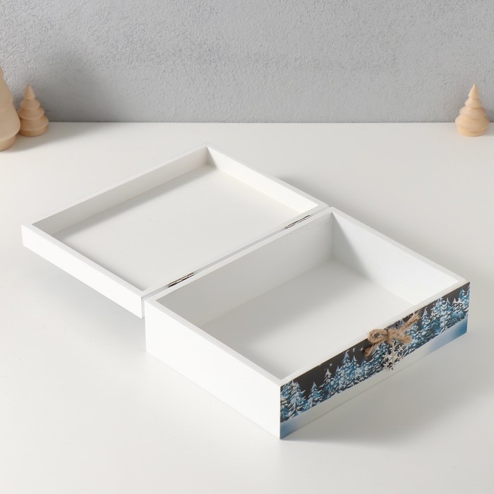 Шкатулка дерево "Дед Мороз и снегурочка" 6,5х20х15 см