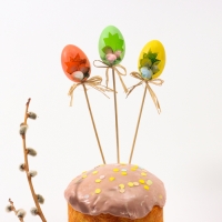 Декор на палочке &laquo;Яйца&raquo;, пасхальный, 3 шт., 4 &times; 12,5 &times; 25 см