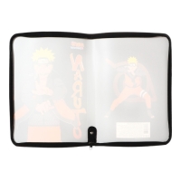 Папка для тетрадей А4, Naruto, универсальная, молния вокруг, пластик, черная Папка для тетрадей А4, Naruto, универсальная, молния вокруг, пластик, черная