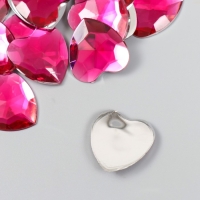 Декор для творчества пластик "Стразы сердце. Фуксия" набор 30 шт 2,5х2,5 см
