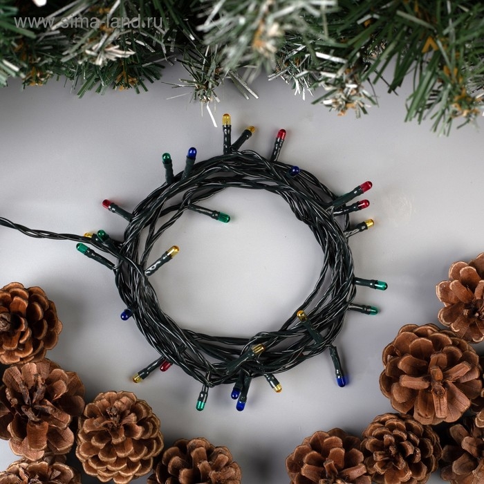 Гирлянда «Нить» 3 м, IP20, тёмная нить, 30 ламп, свечение мульти, 8 режимов, 220 В Гирлянда «Нить» 3 м, IP20, тёмная нить, 30 ламп, свечение мульти, 8 режимов, 220 В