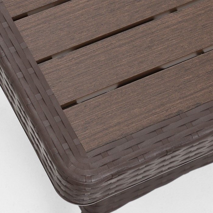 Стол "RATTAN Ola Dom" квадратный, коричневый, 75,5 х 76 х 74,5 см
