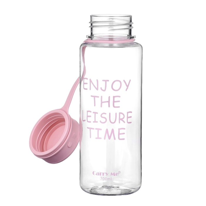 Бутылка для воды, 800 мл, 22 х 10.5 см, с ситом, розовая