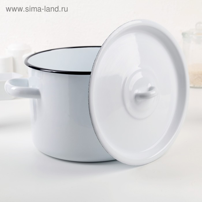 Кастрюля эмалированная, 4,5 л, d=20 см, h=14,5 см, цвет МИКС