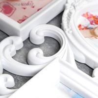 Фоторамка пластик на 6 фото 10х15, 12х12 см "Завитки" белая 31,5х53 см Фоторамка пластик на 6 фото 10х15, 12х12 см "Завитки" белая 31,5х53 см