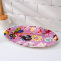 Поднос овальный Доляна &laquo;Макаруны&raquo;, 37&times;24&times;3 см, цвет МИКС