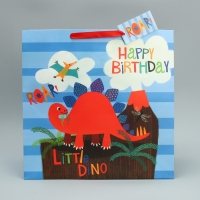 Пакет подарочный, упаковка, «Динозавр: С Днём рождения!», 38 х 38 х 21 см Пакет подарочный, упаковка, «Динозавр: С Днём рождения!», 38 х 38 х 21 см