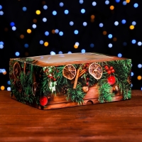 Новый год. Коробка для 6 капкейков с окном "Подарок для тебя", 25 х 17 х 10 см, упаковка