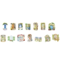 Наклейка бумага "Двери и окна в цветах" 1,2 - 2,5 см 100 шт в рулоне 11х8 см Наклейка бумага "Двери и окна в цветах" 1,2 - 2,5 см 100 шт в рулоне 11х8 см