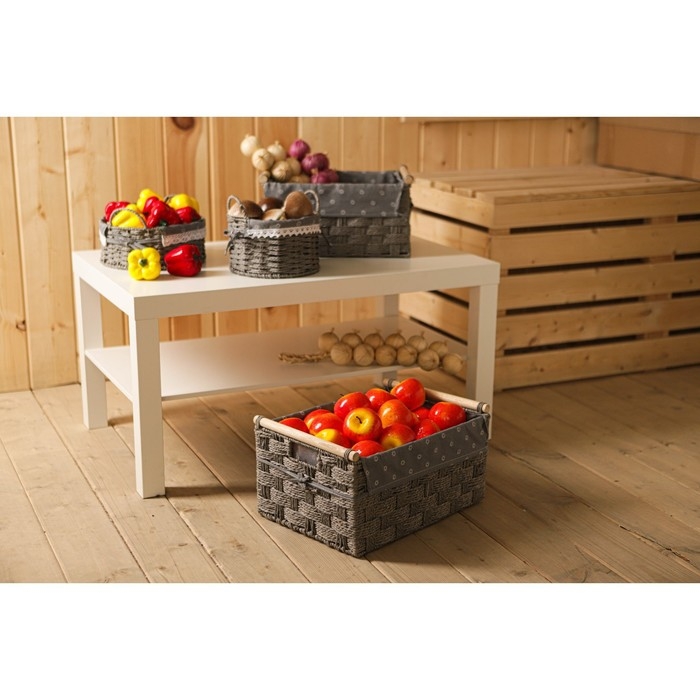 Корзина для хранения плетёная ручной работы Доляна, 41&times;30&times;20 см, цвет МИКС